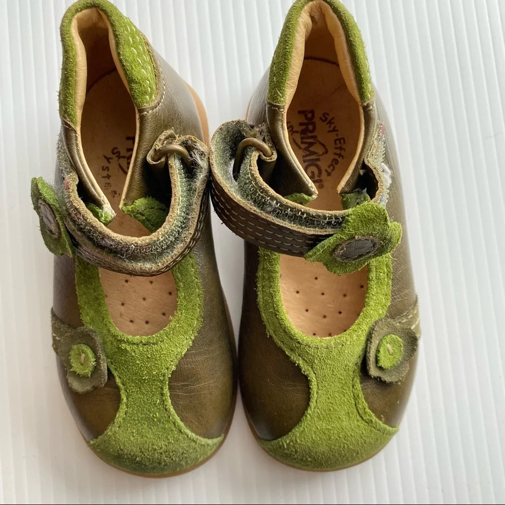 Primigi | Anti Shock Mary Jane Shoes Size Beautiful Olive Green/Gray